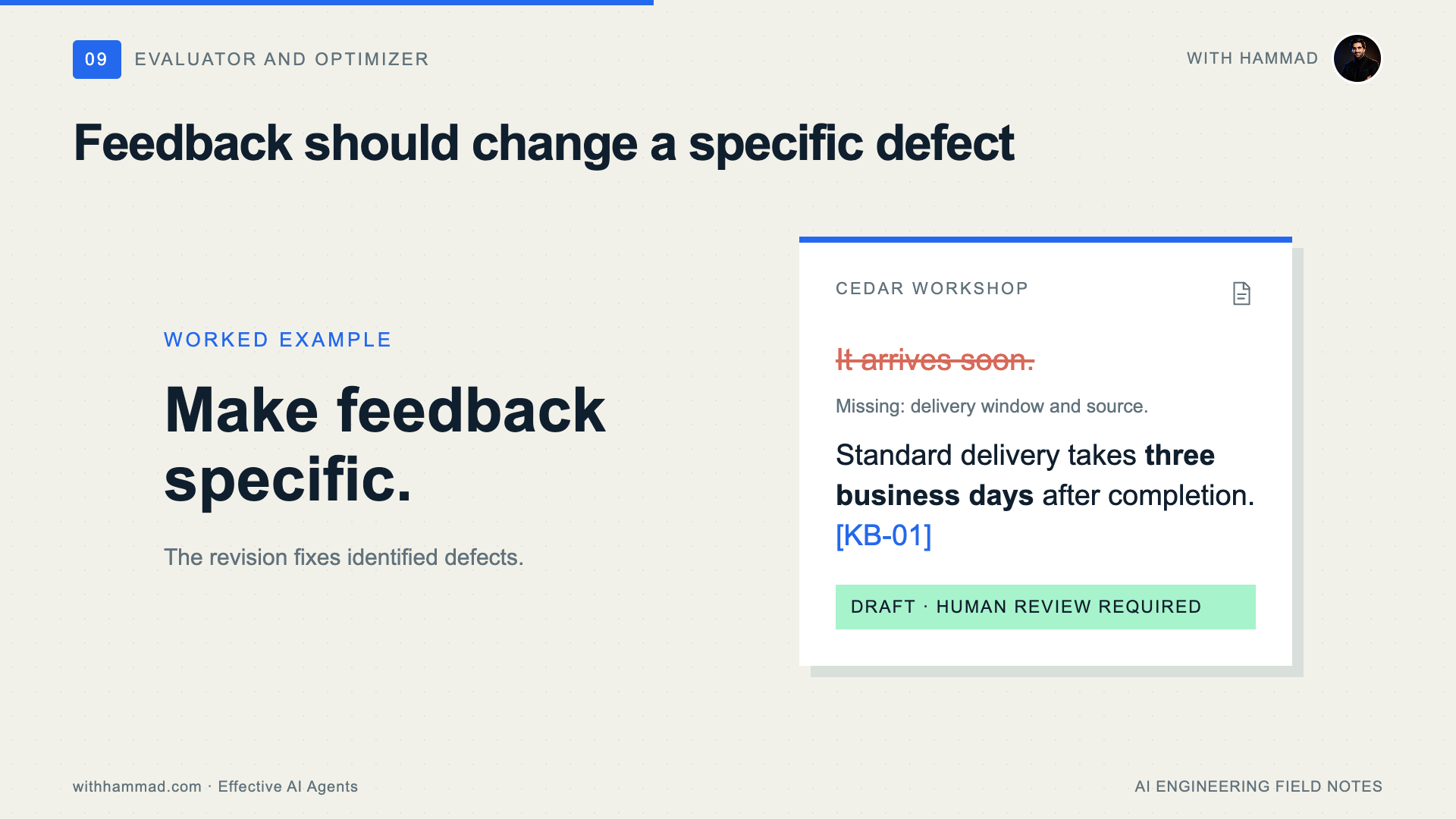 Pattern 5 · Evaluator and optimizer