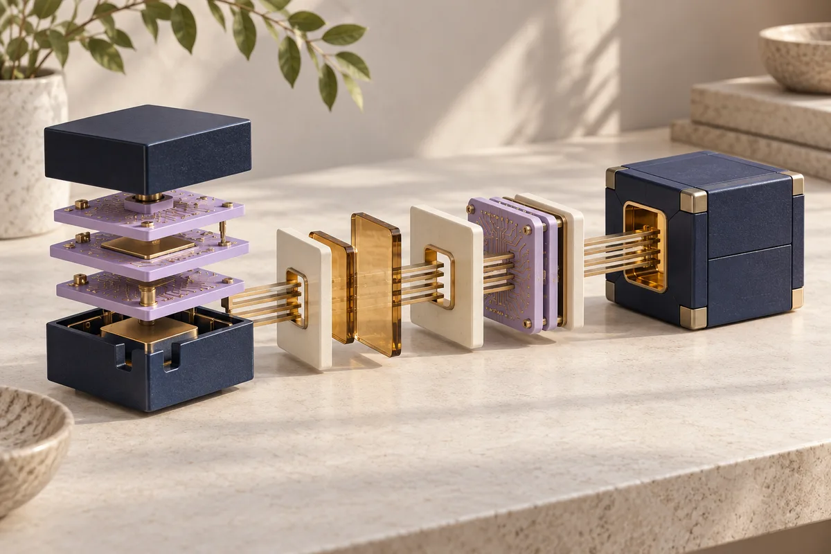 Connected modular computing components illustrating an AI agent workflow